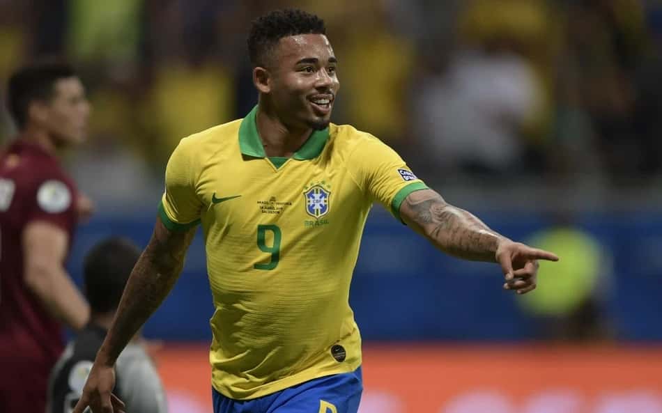 Gabriel Jesus em ação pela Seleção Brasileira em 2019