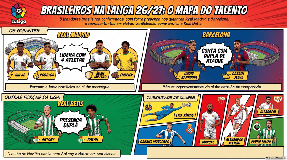 Gráfico com os brasileiros da Laliga