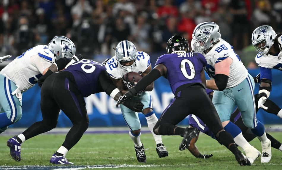 Cowboys Ravens se enfrentando