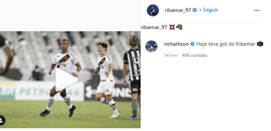 Interação de Richarlison com Ribamar