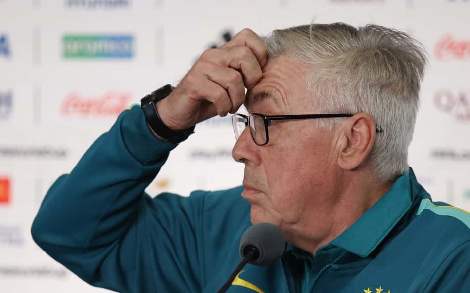 Ancelotti concede entrevista após treino da Seleção Brasileira