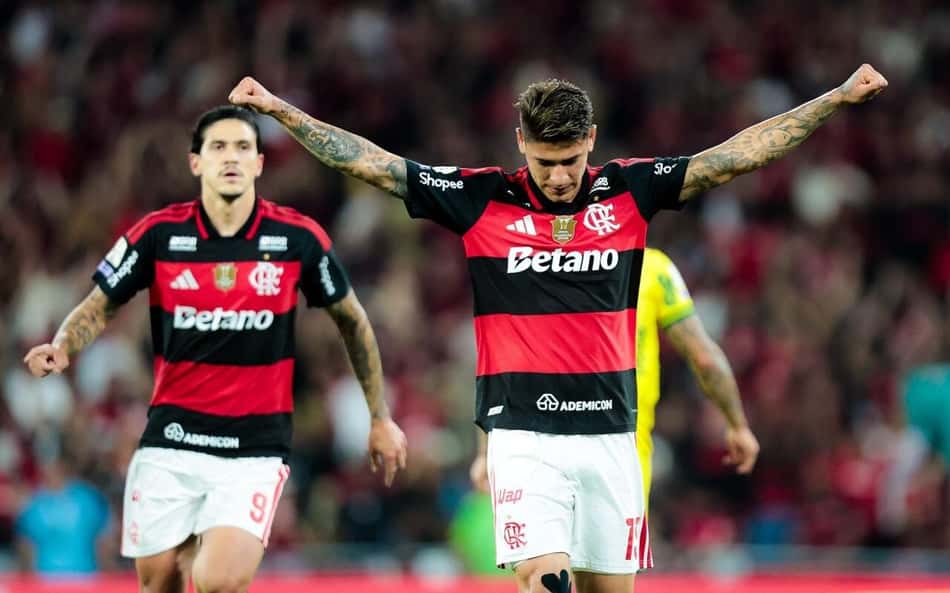 Carrascal, do Flamengo, comemora gol contra o Mirassol (Foto: Gilvan de Souza / Flamengo)
