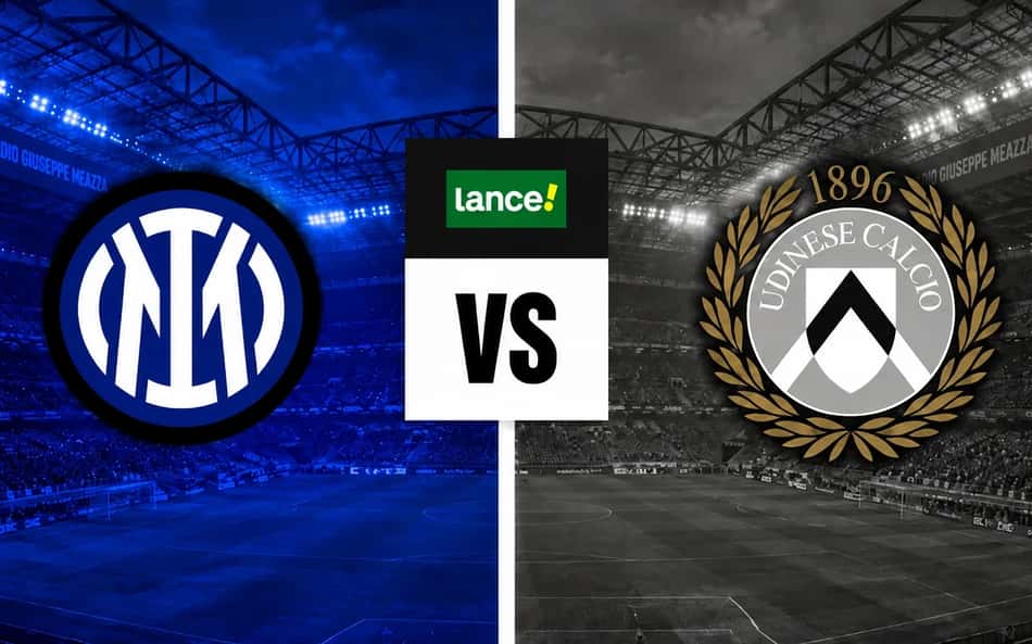 Escudos de Inter de Milão x Udinese para Palpites de Futebol com logo do Lance!