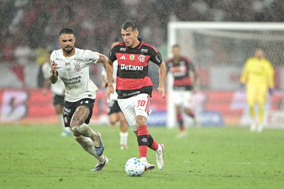 Joaquin Freitas jogador do Flamengo durante partida contra o Corinthians no estádio Maracanã pelo campeonato Brasileiro A 2026.