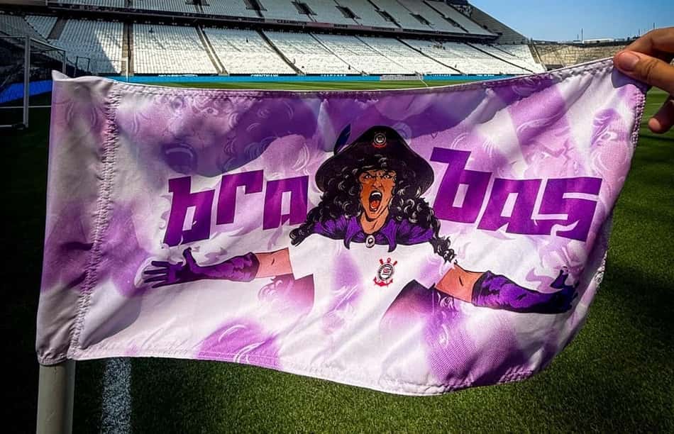 Bandeira do Corinthians no estádio
