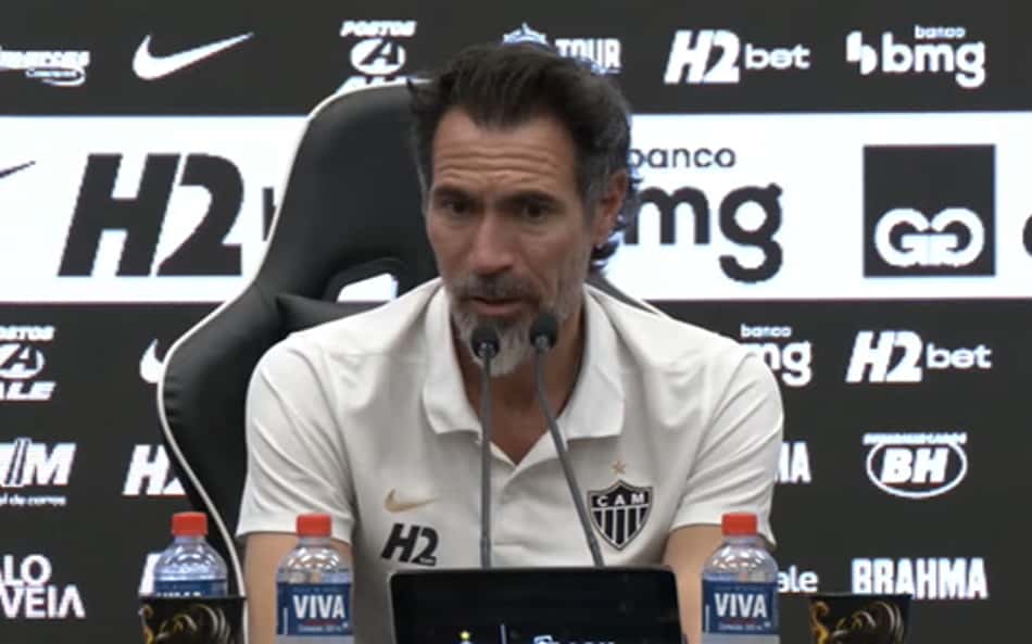 Domínguez coletiva após Atlético x Cruzeiro (reprodução Galo Tv)