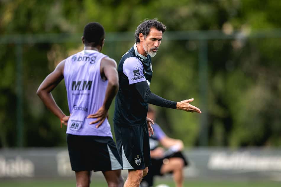 Domínguez treino no Galo (Foto: Pedro Souza / Atlético)