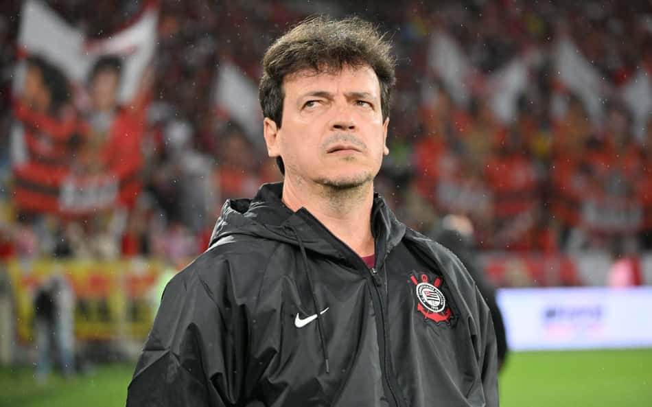 Fernando Diniz durante Flamengo x Corinthians