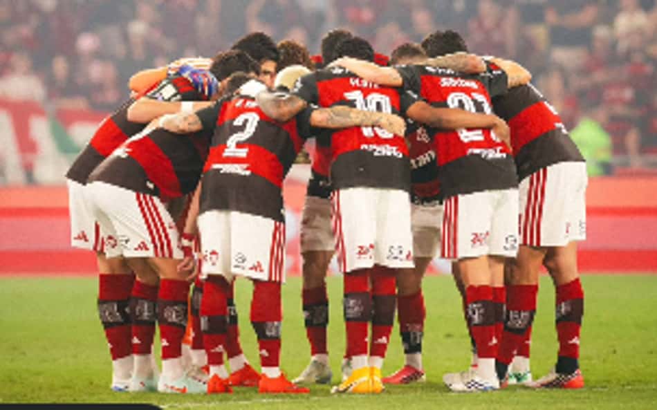 Jogadores durante Flamengo x Bragantino