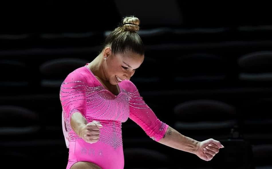 Flávia Saraiva garante top-4 na final da trave no Mundial de Ginâtica. (Foto: Melogym/ CBG)