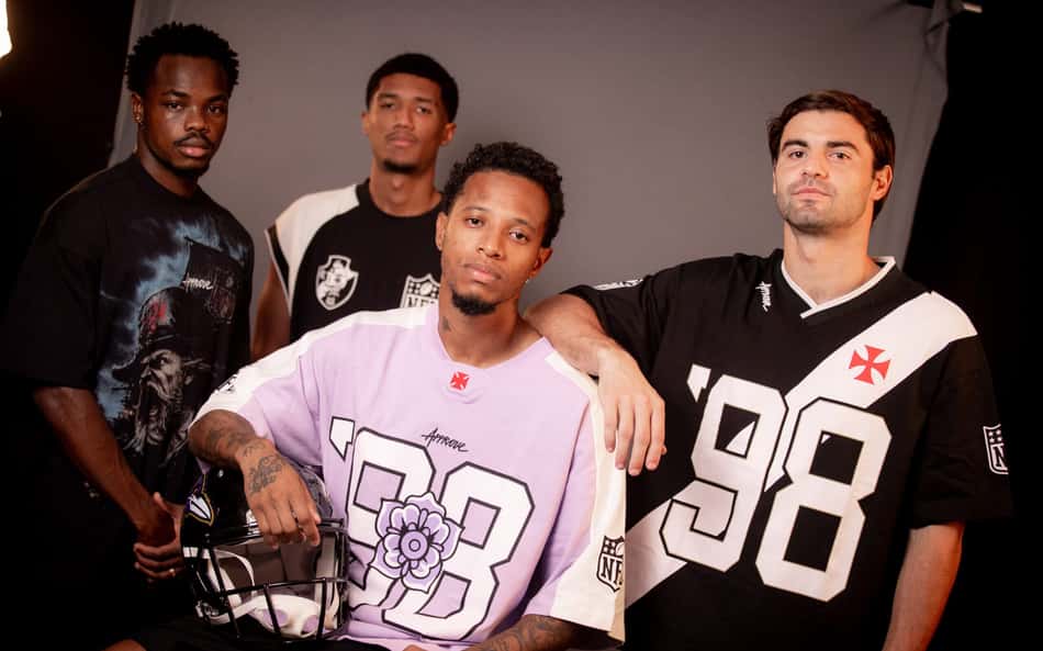 Foto das camisas da NFL, Vasco e Approve