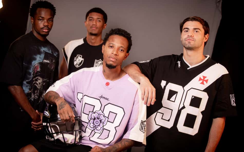 Foto das camisas da NFL, Vasco e Approve