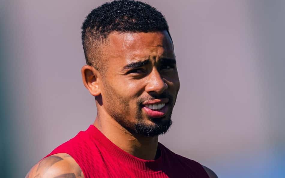 Gabriel Jesus em treino do Barcelona