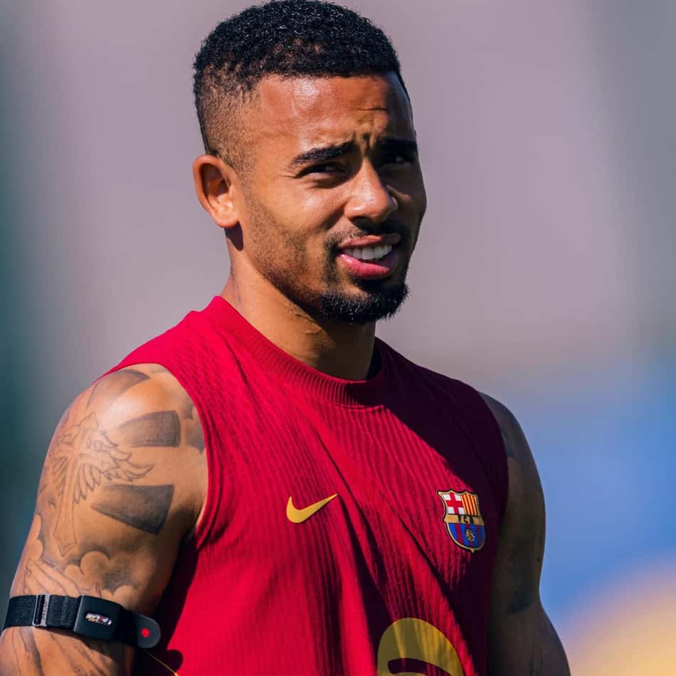 Gabriel Jesus em treino do Barcelona