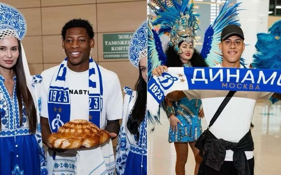 Gonzalo Plata e Matheus Martins apresentados pelo Dinamo Moscou antes de suas reprovações
