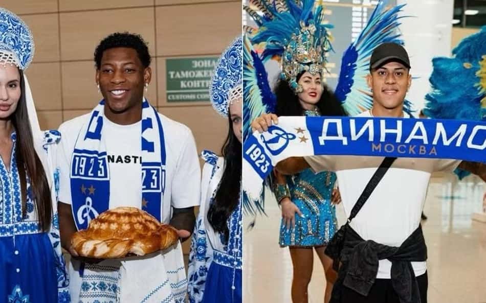 Gonzalo Plata e Matheus Martins apresentados pelo Dinamo Moscou antes de suas reprovações
