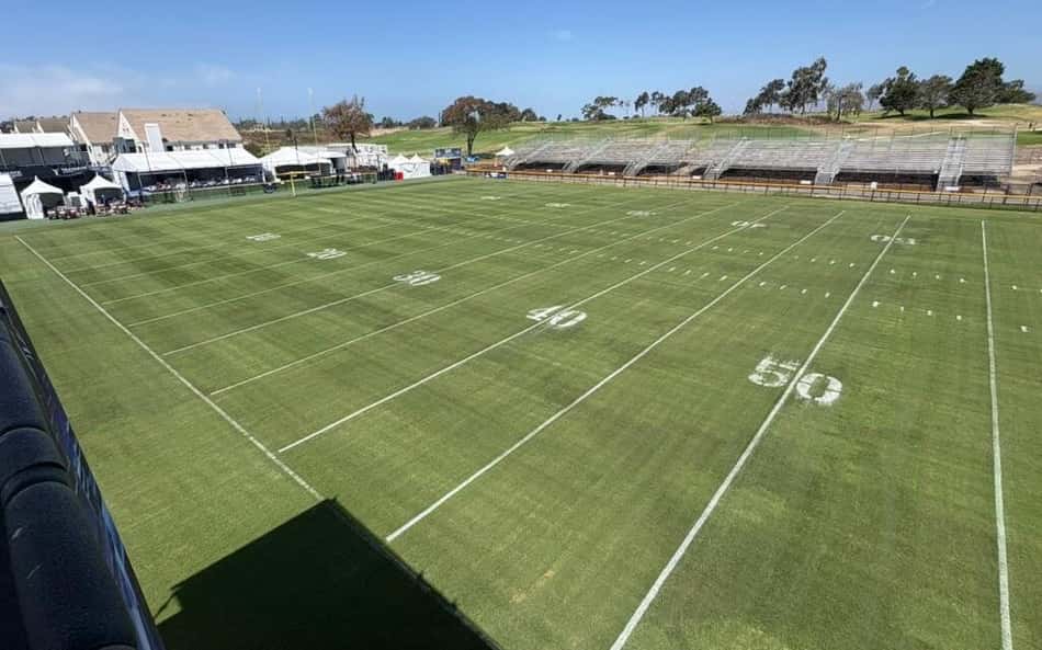 Gramado do Summer Training Camp do Dallas Cowboys, em Oxnard, na Califórnia
