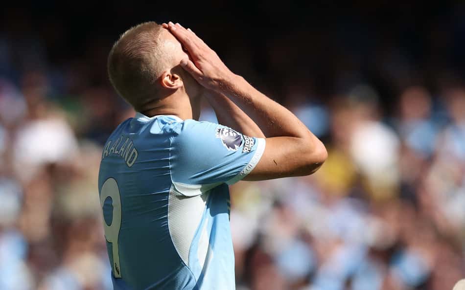 Haaland lamenta chance desperdiçada na vitória do Manchester City sobre o Bournemouth