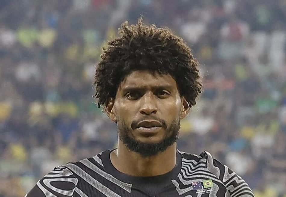 Hugo Souza durante o empate da Seleção Brasileira com a Austrália