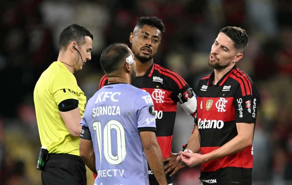 Jorginho é expulso em Flamengo x Del Valle, pela Libertadores