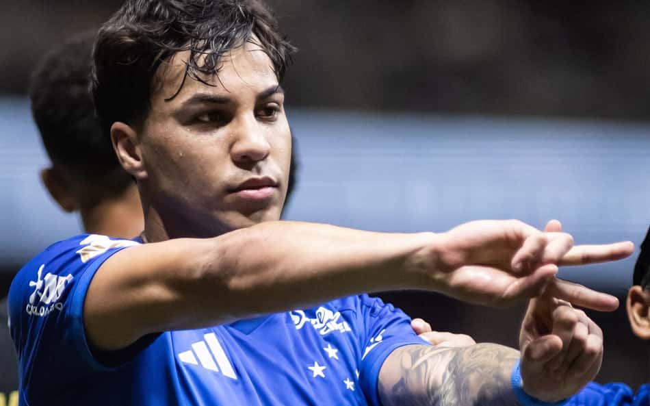 Kaio Jorge, do Cruzeiro, comemorando gol contra o Atlético-MG