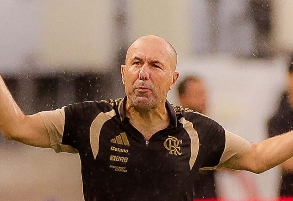 Leonardo Jardim, técnico do Flamengo, gesticula durante duelo com o Remo no Mangueirão