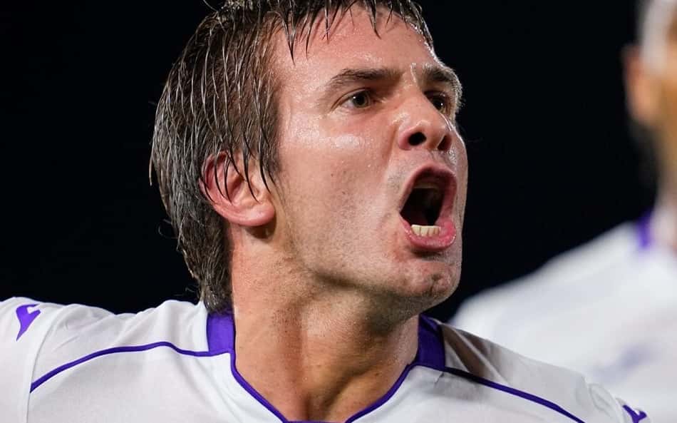 Mastantuono em ação pela Fiorentina