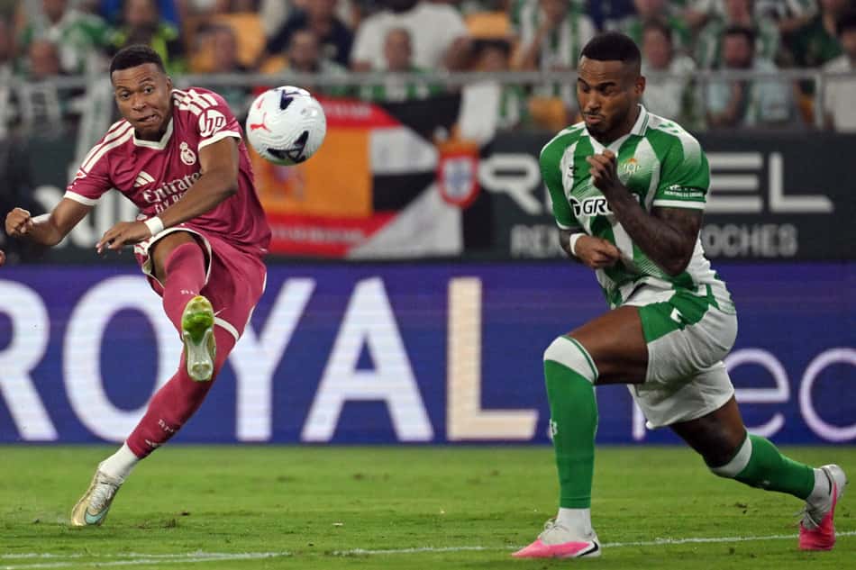 Mbappé finaliza na derrota do Real Madrid para o Betis, na La Liga