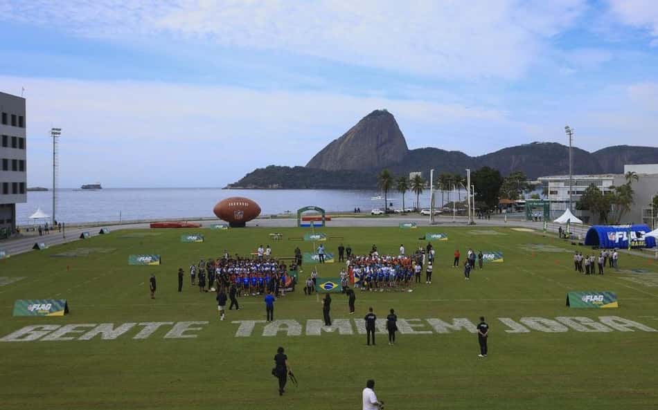 Visão aérea do torneio nacional de NFL Flag na semana do Rio Game (Divulgação/NFL)