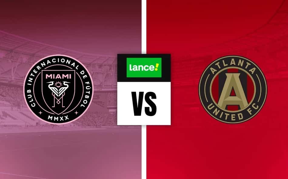 Escudos de Inter Miami x Atlanta United com o símbolo do Lance para palpites de futebol