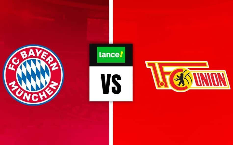 Escudos de Bayern Munich x Union Berlin com símbolo do Lance para palpites de futebol