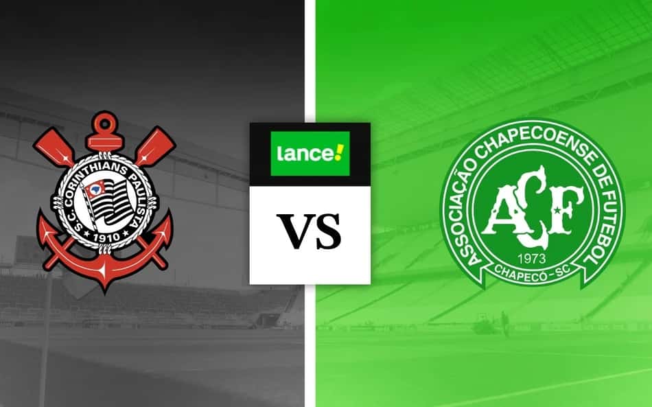 Escudpos de Corinthians x Chapecoense com símbolo do Lance para palpites de futebol
