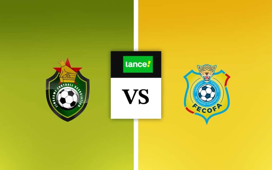 Escudos das seleções de Zimbábue e RD Congo em palpites de futebol