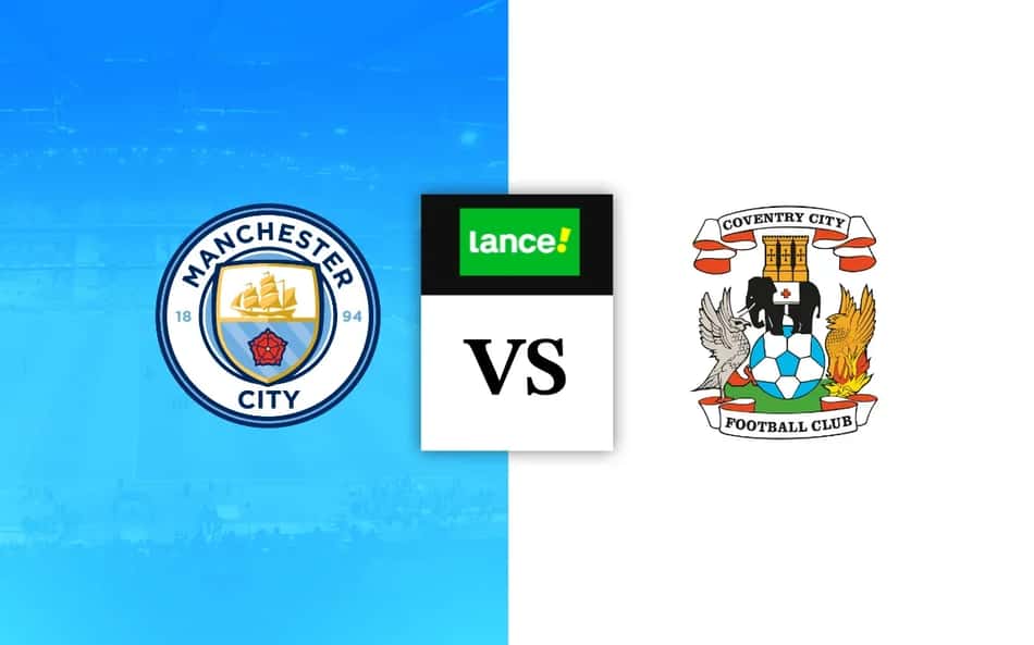 Escudos de Manchester City e Coventry em palpites de futebol