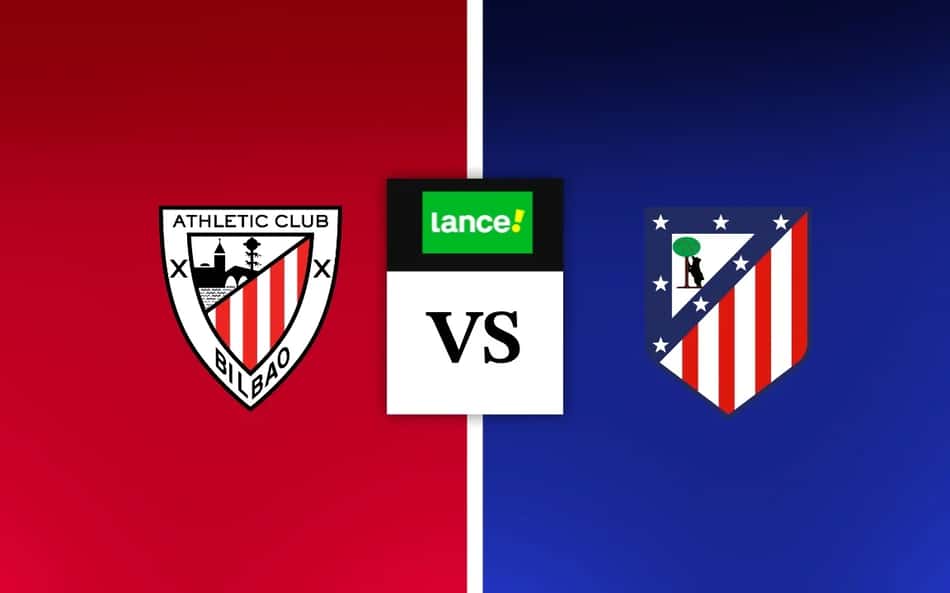 Escudos de Athletico Bilbao e Atlético de Madrid em palpites de futebol