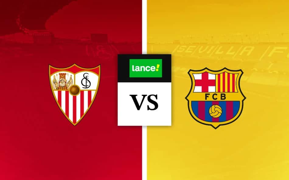 Escudos de Sevilla e Barcelona em palpites de futebol