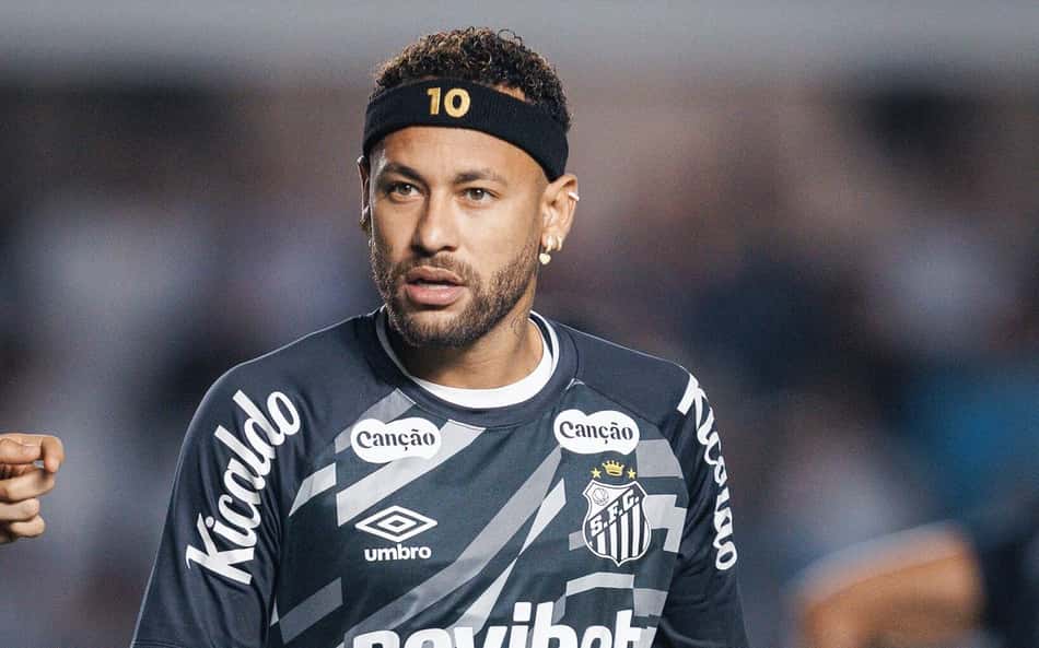 Neymar durante a partida entre Santos e Palmeiras na Vila Belmiro,
