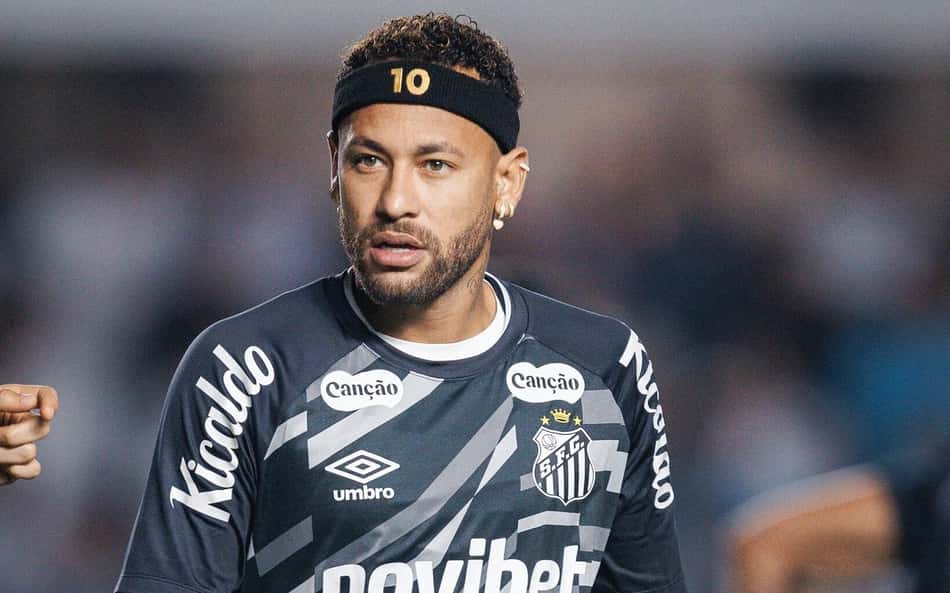 Neymar durante a partida entre Santos e Palmeiras na Vila Belmiro,