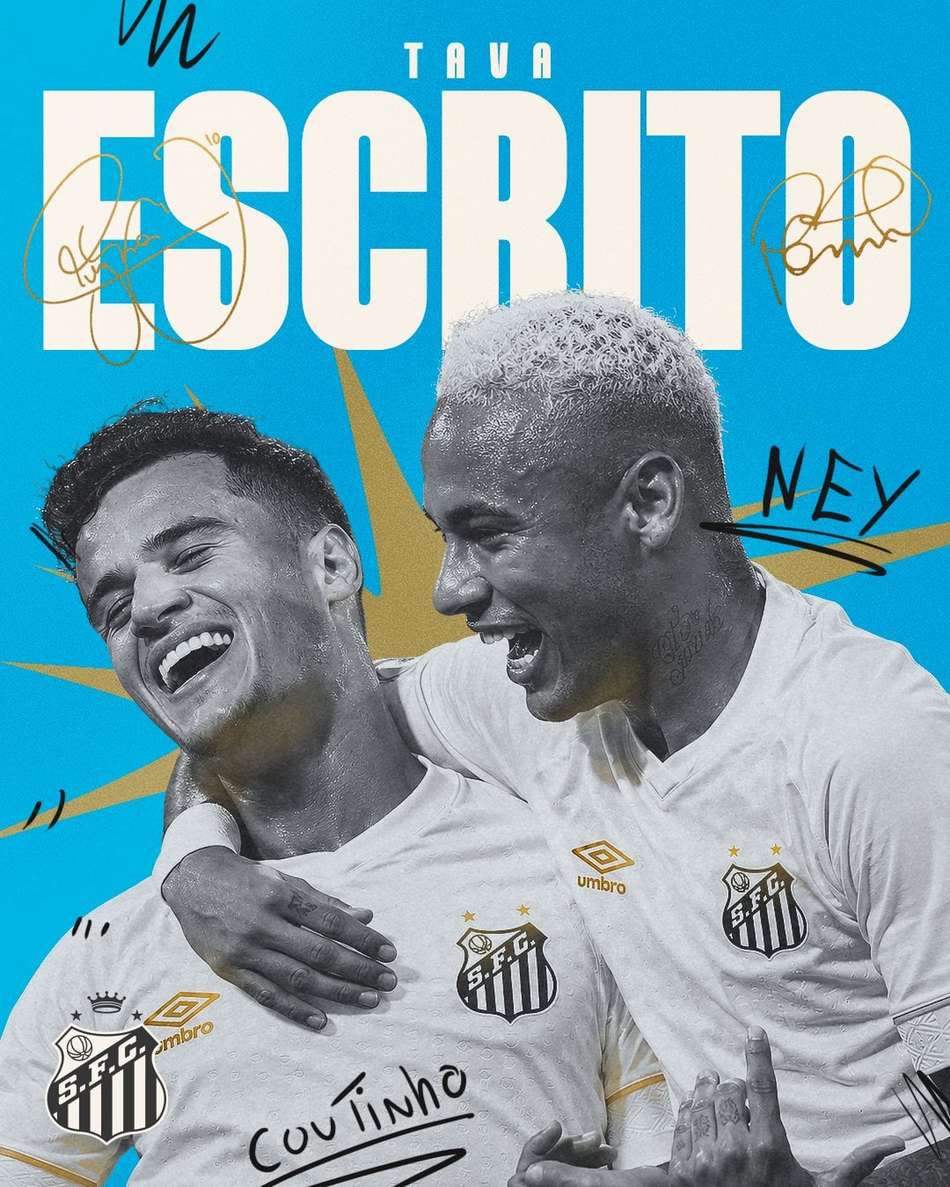 Santos utilizou as redes sociais para divulgar a chegada de Coutinho (Foto: Divulgação/Santos/X)