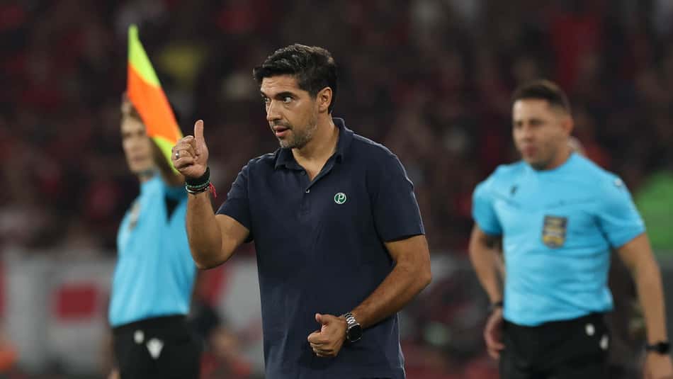 O técnico do Palmeiras, Abel Ferreira, na vitória sobre o Flamengo, no Maracanã. Ele vai alterar a escalação