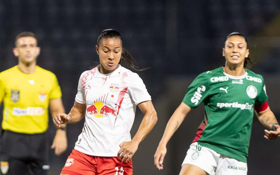 Jogadoras de RB Bragantino e Palmeiras no Paulistão Feminino