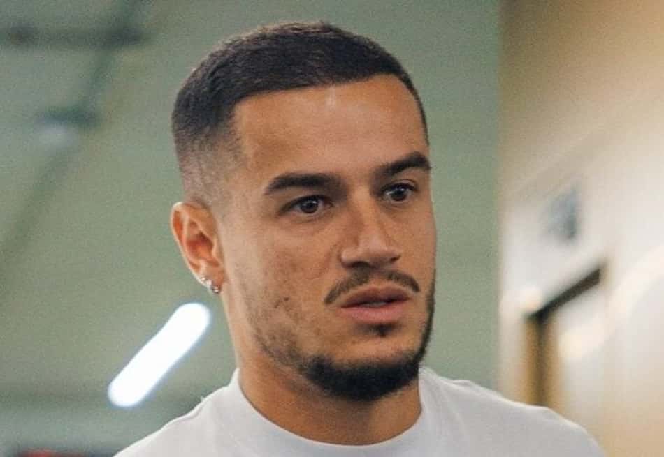 Philippe Coutinho na chegada ao Santos