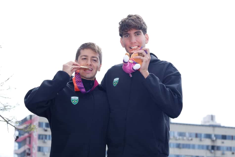 Pódios do Brasil na prova masculina (Foto: Satiro Sodré/Reprodução/Instagram/CBDA)
