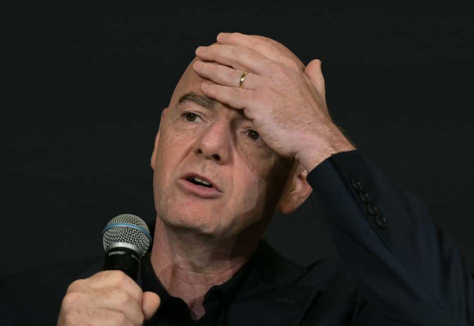 Presidente da Fifa, Gianni Infantino em coletiva durante o Mundial de Clubes