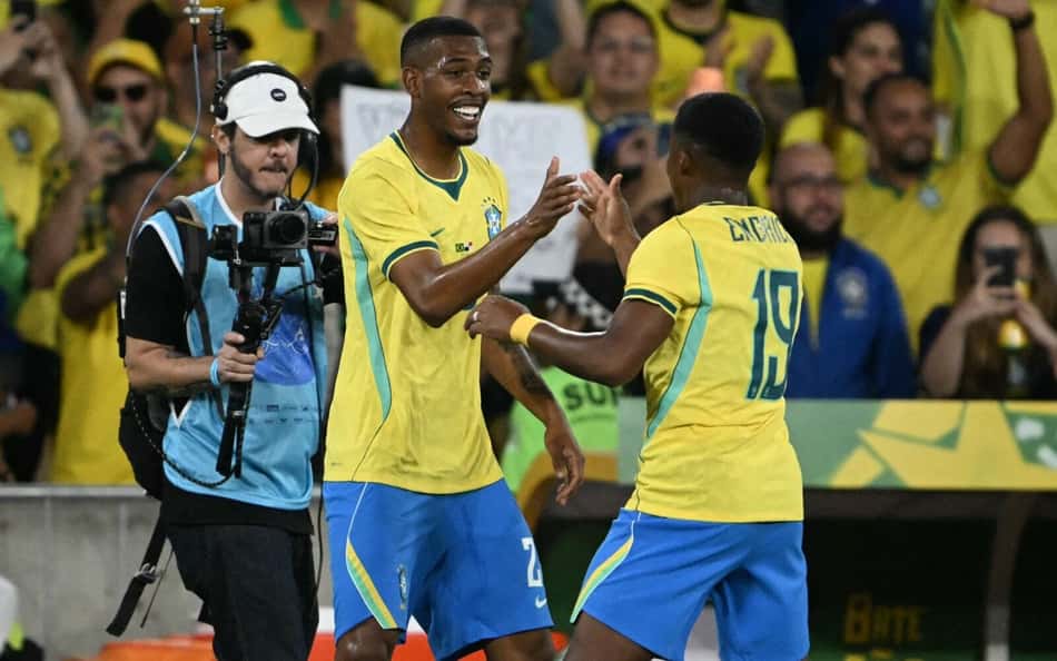 Rayan e Endrick na partida entre Brasil e Panamá, última jogo da Seleção em amistoso de preparação para a Copa do Mundo 2026