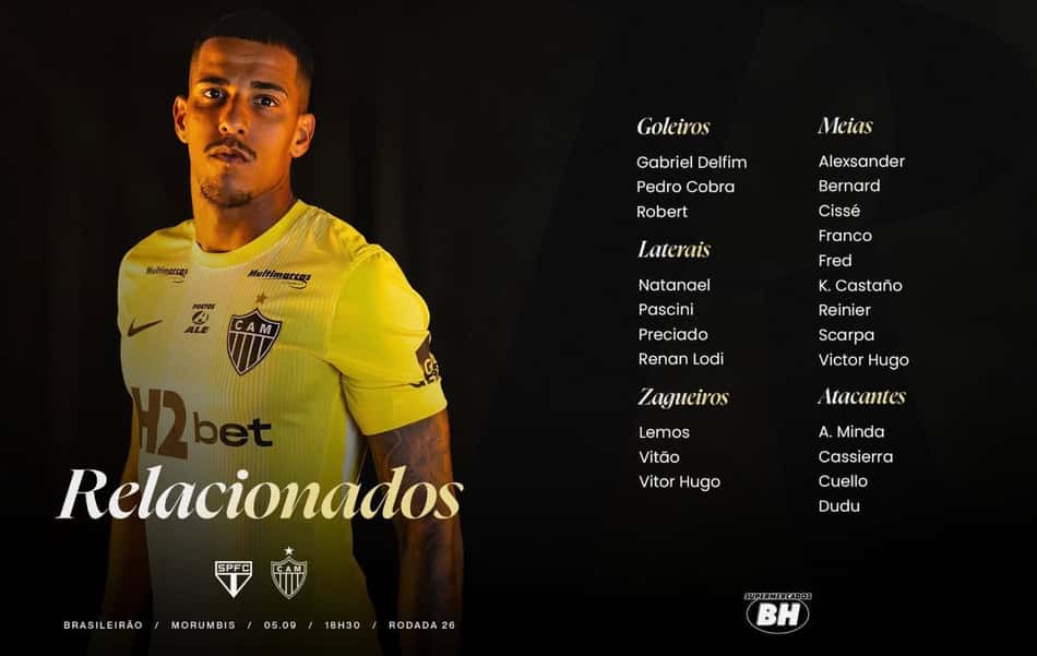 Relacionados contra o São Paulo (Foto: Pedro Souza / Atlético)