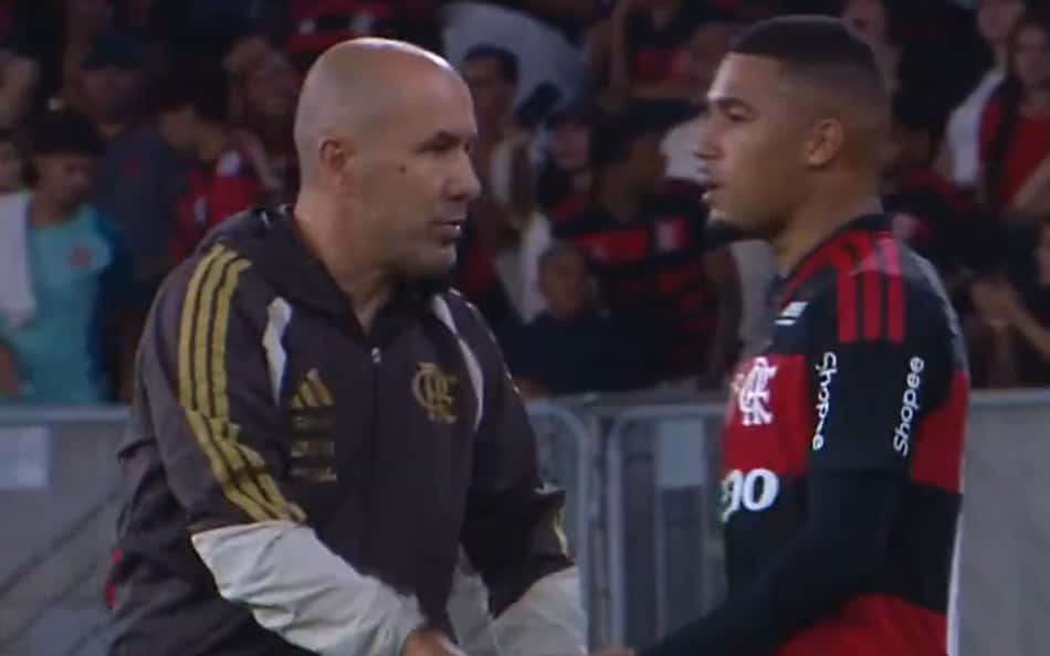 Samuel Lino e Leonardo Jardim em Flamengo x Mirassol