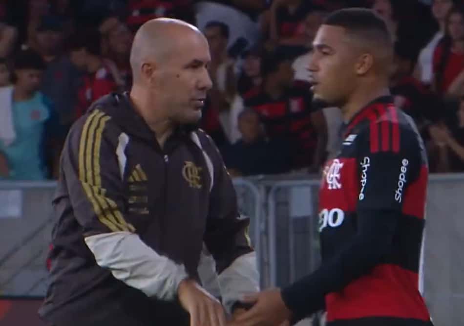 Samuel Lino e Leonardo Jardim em Flamengo x Mirassol
