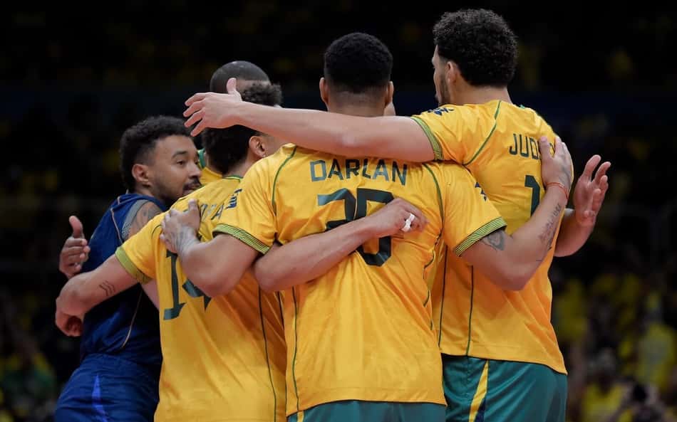 Seleção em Brasil x Argentina (Foto: Maurício Val/Dhavid Normando/CBV)