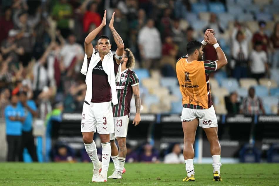 Thiago Silva em ação na vitória do Fluminense, na Libertadores